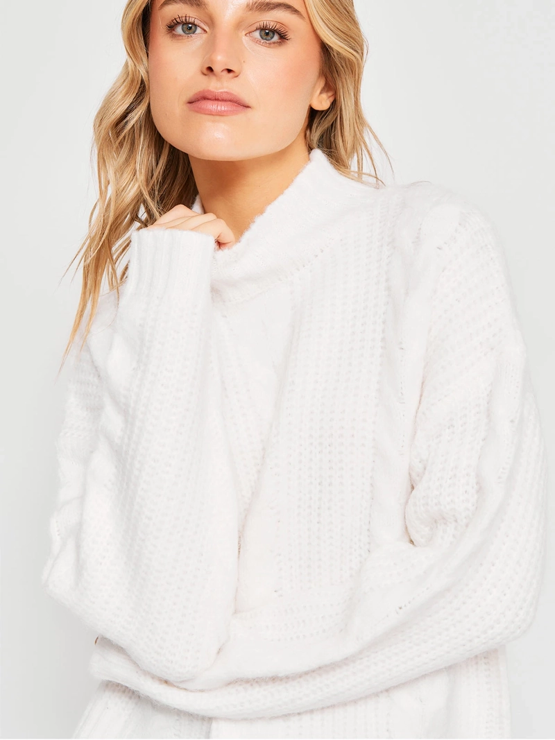SWEATER MUJER INDEX MANGA LARGA TRENZADO - 3