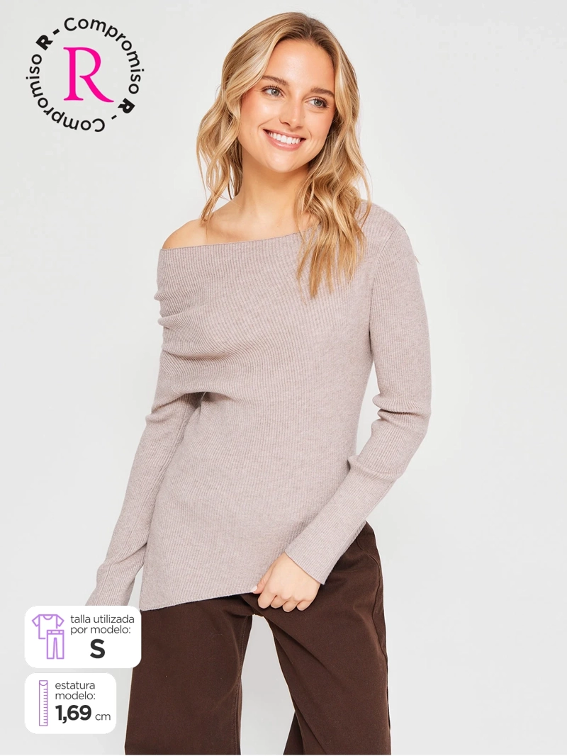 POLERA MUJER INDEX MANGA LARGA ASIMÉTRICA - 3