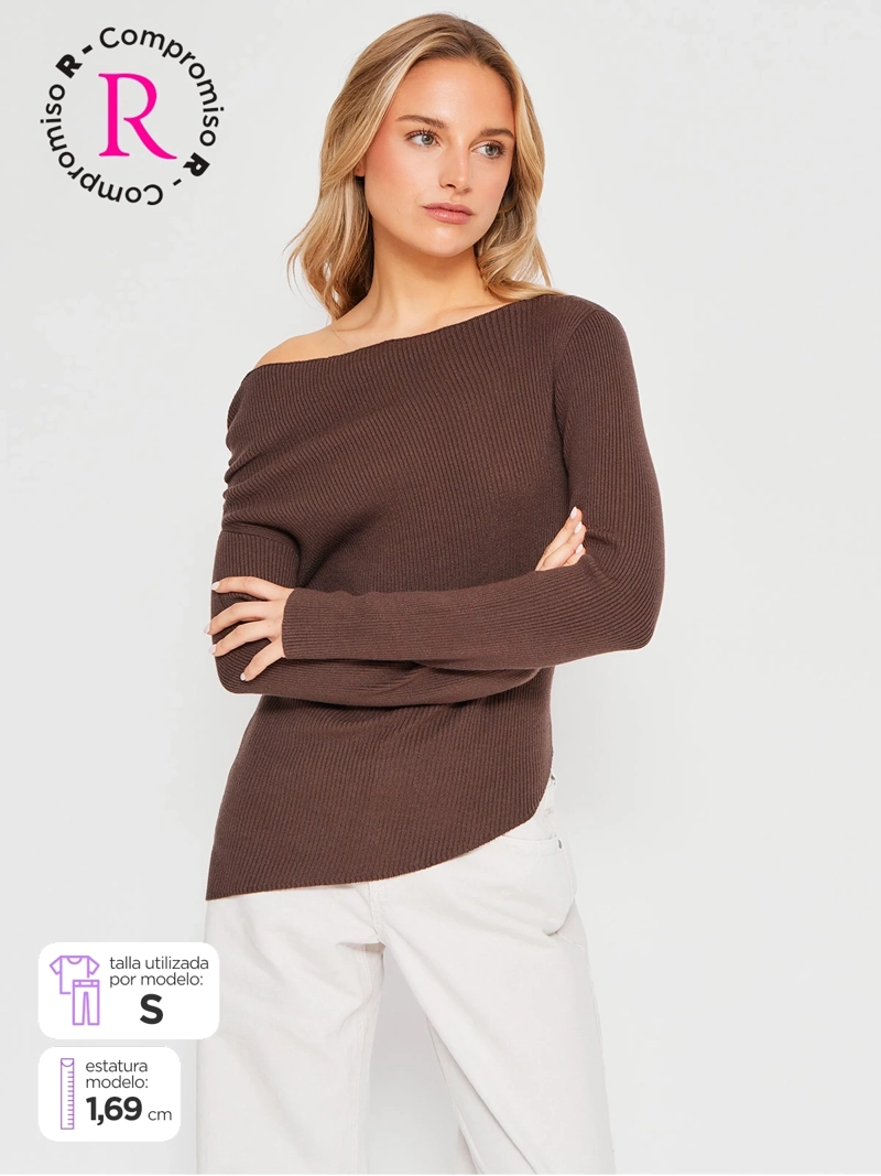POLERA MUJER INDEX MANGA LARGA ASIMÉTRICA - 1