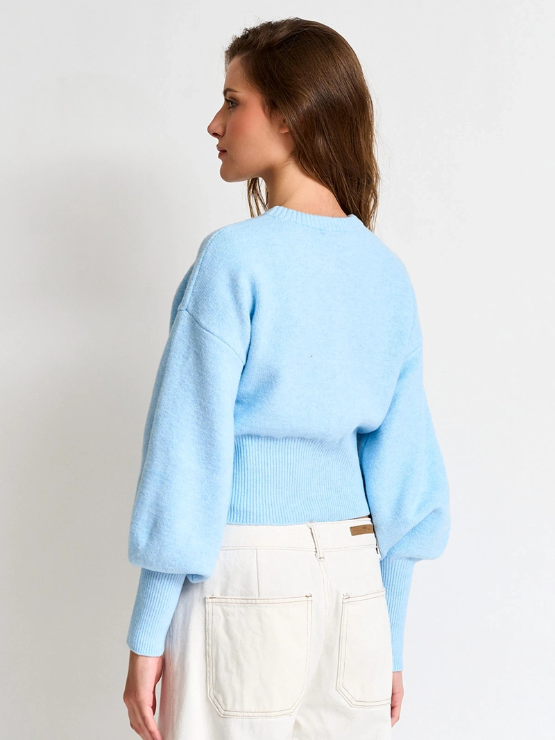 SWEATER MUJER INDEX MANGA LARGA GLOBO - 2