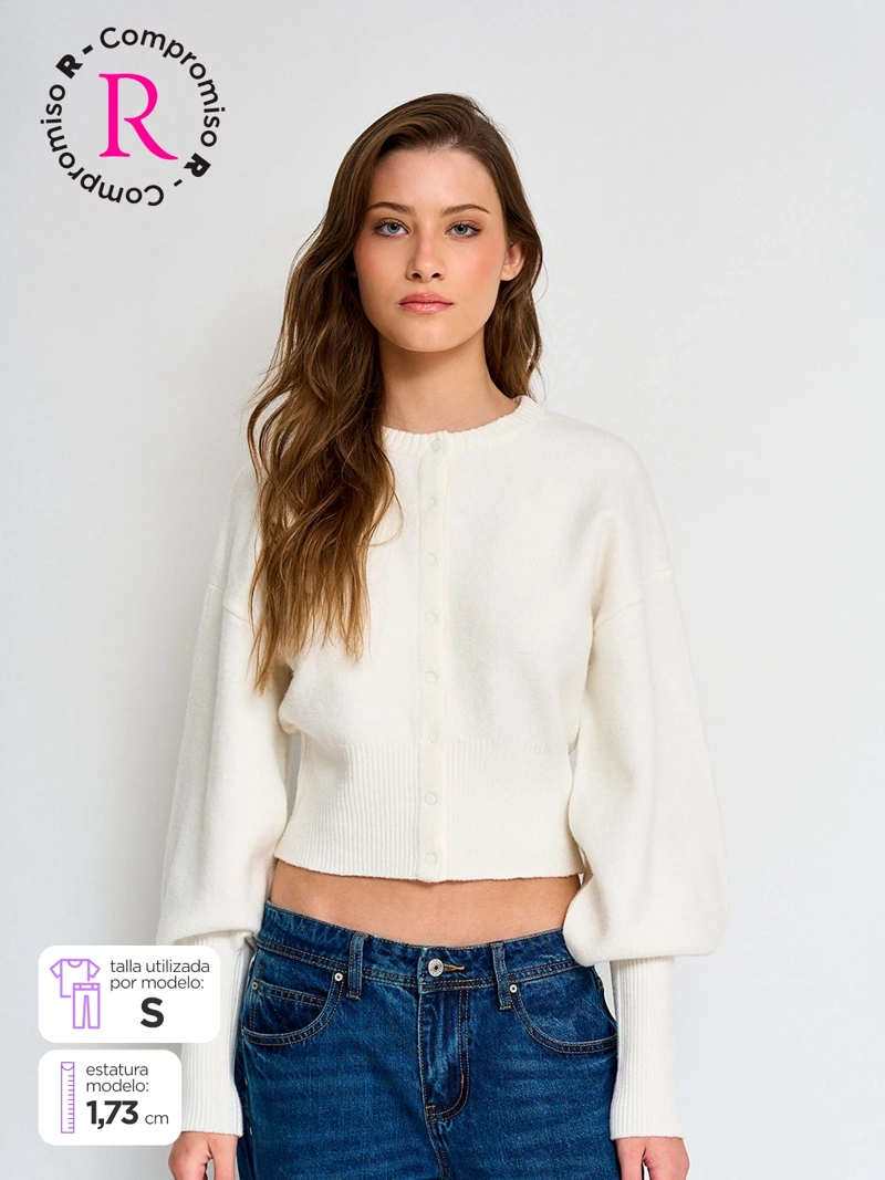 SWEATER MUJER INDEX MANGA LARGA GLOBO - 1