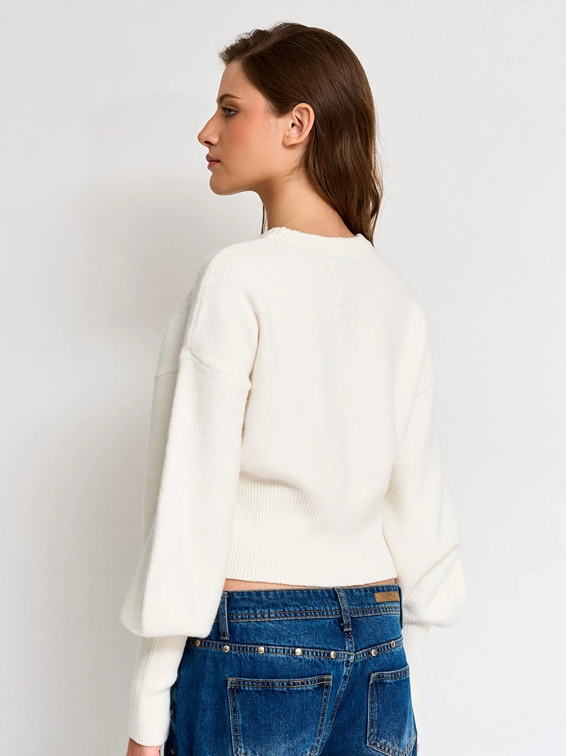 SWEATER MUJER INDEX MANGA LARGA GLOBO - 2