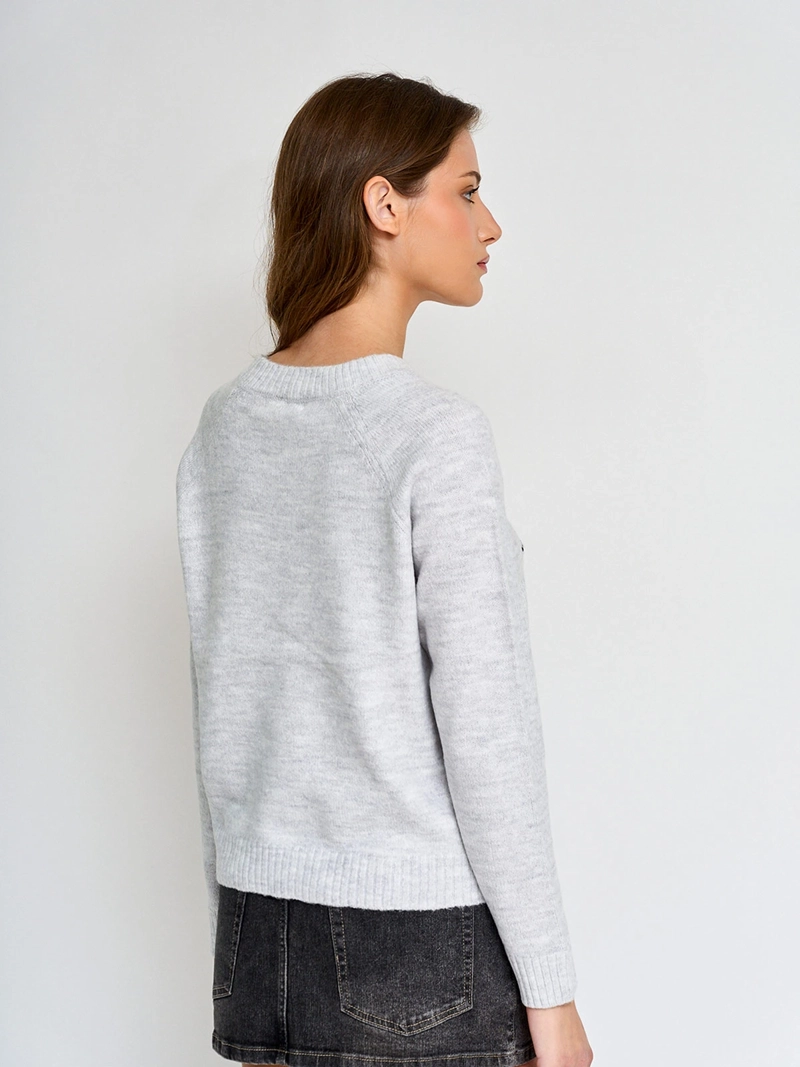 SWEATER MUJER INDEX MANGA LARGA APLICACIONES - 2