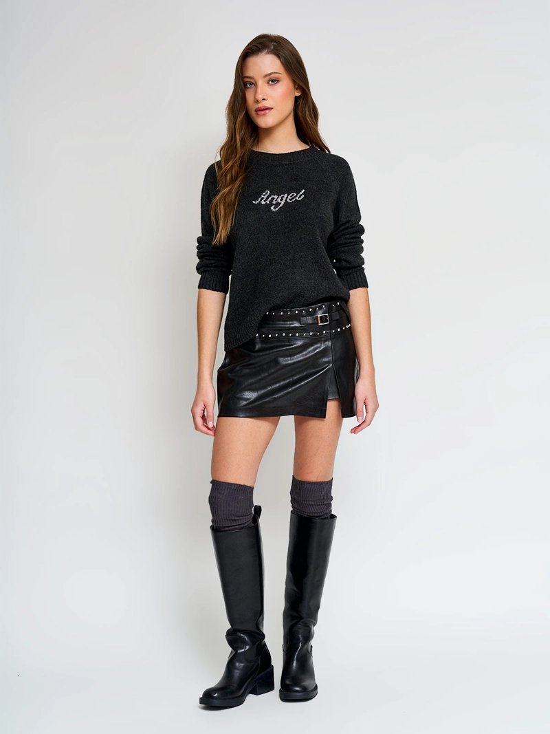 SWEATER MUJER INDEX MANGA LARGA APLICACIONES - 4