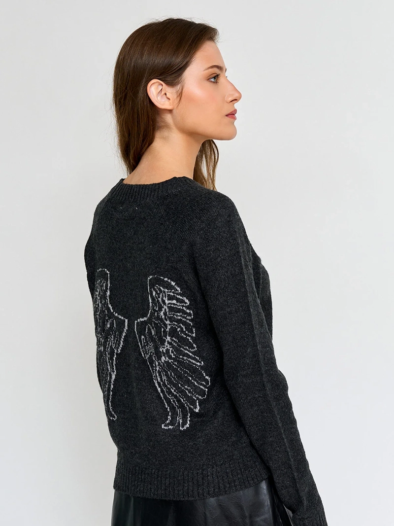 SWEATER MUJER INDEX MANGA LARGA APLICACIONES - 2