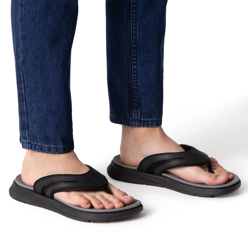 SANDALIAS HOMBRE GUANTE NEGRO PAPEETE CUERO  - 2