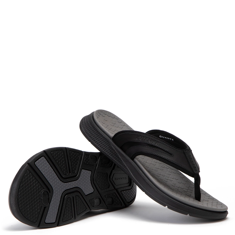 SANDALIAS HOMBRE GUANTE NEGRO PAPEETE CUERO  - 5