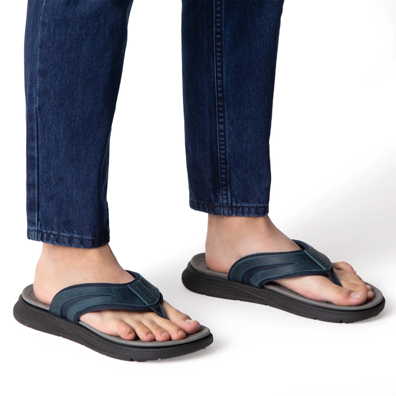 SANDALIAS HOMBRE GUANTE AZUL PAPEETE CUERO  - 2