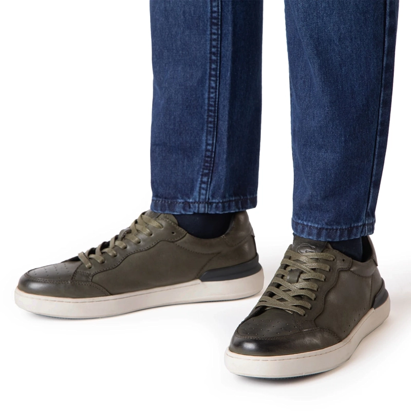 ZAPATILLAS HOMBRE GUANTE CASUALES VERDE BROOME CUERO  - 2