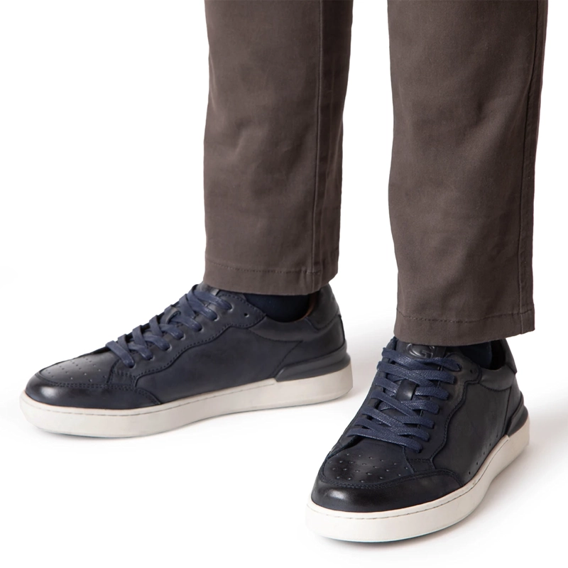 ZAPATILLAS HOMBRE GUANTE CASUALES AZUL BROOME CUERO  - 2