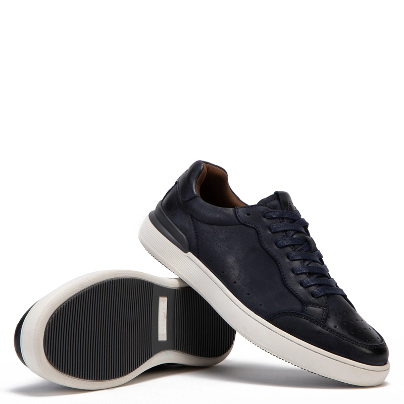 ZAPATILLAS HOMBRE GUANTE CASUALES AZUL BROOME CUERO  - 5