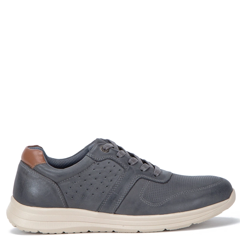 ZAPATILLAS HOMBRE GUANTE CASUALES GRIS CALCUTA CUERO  - 1