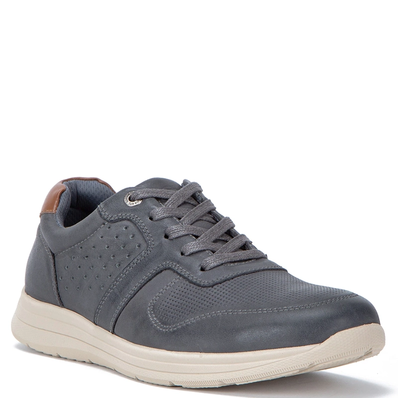 ZAPATILLAS HOMBRE GUANTE CASUALES GRIS CALCUTA CUERO  - 3