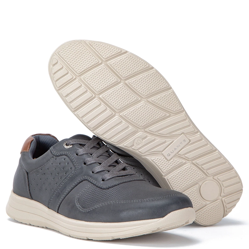 ZAPATILLAS HOMBRE GUANTE CASUALES GRIS CALCUTA CUERO  - 5