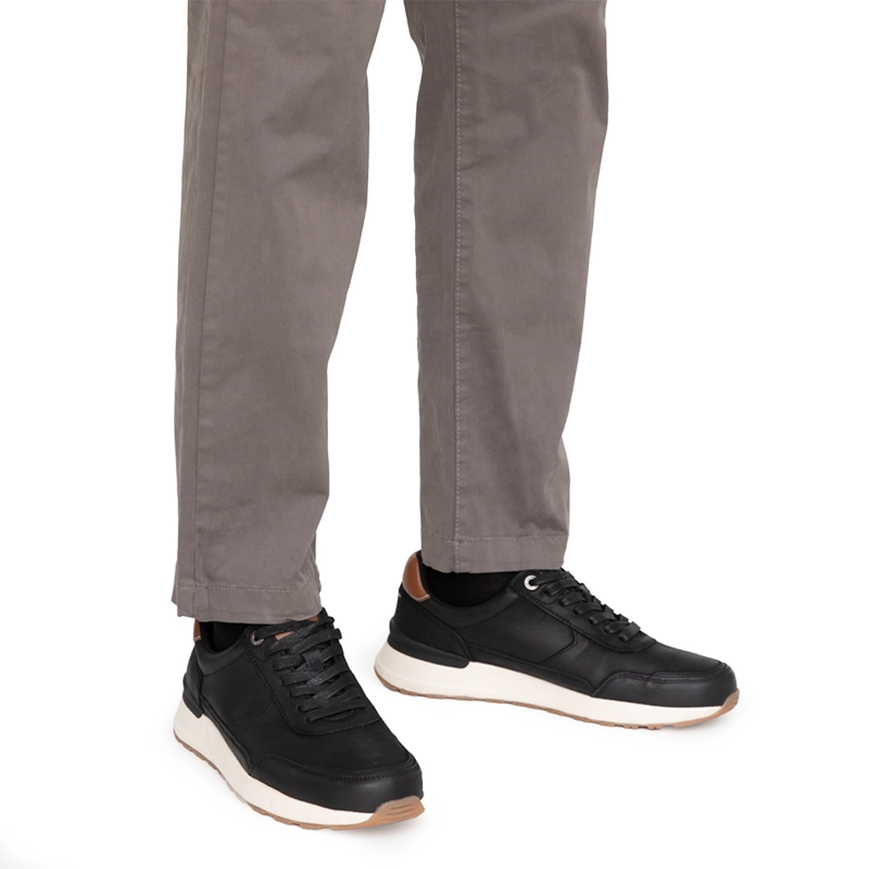 ZAPATILLAS HOMBRE GUANTE CASUALES NEGRO KIOTO CUERO  - 2
