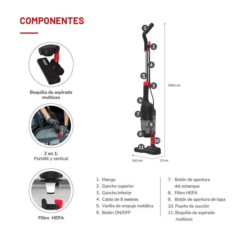 ASPIRADORA VERTICAL THOMAS TH-1020C - 6
