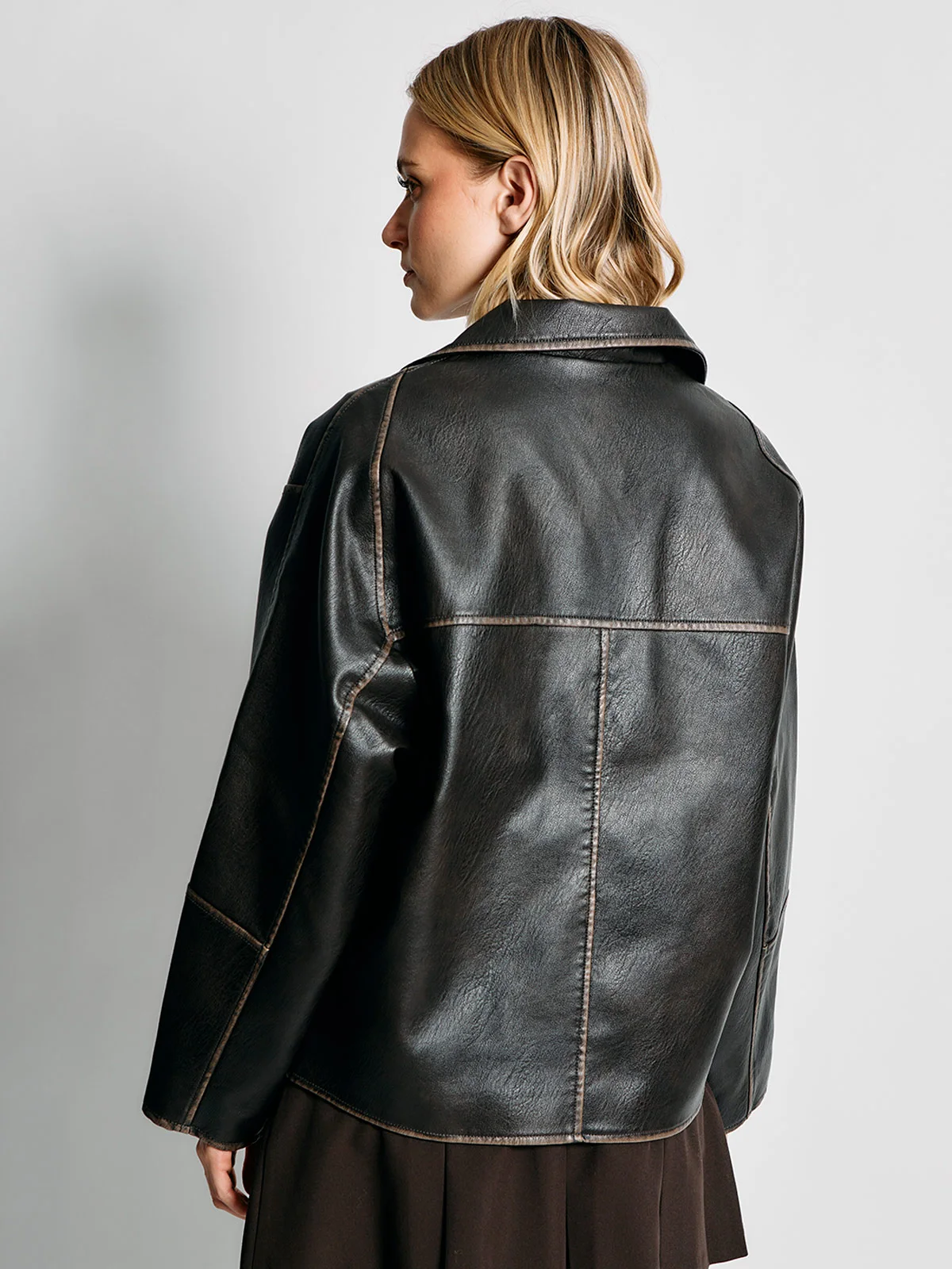 CHAQUETA MUJER INDEX CORTA EFECTO PIEL - 3