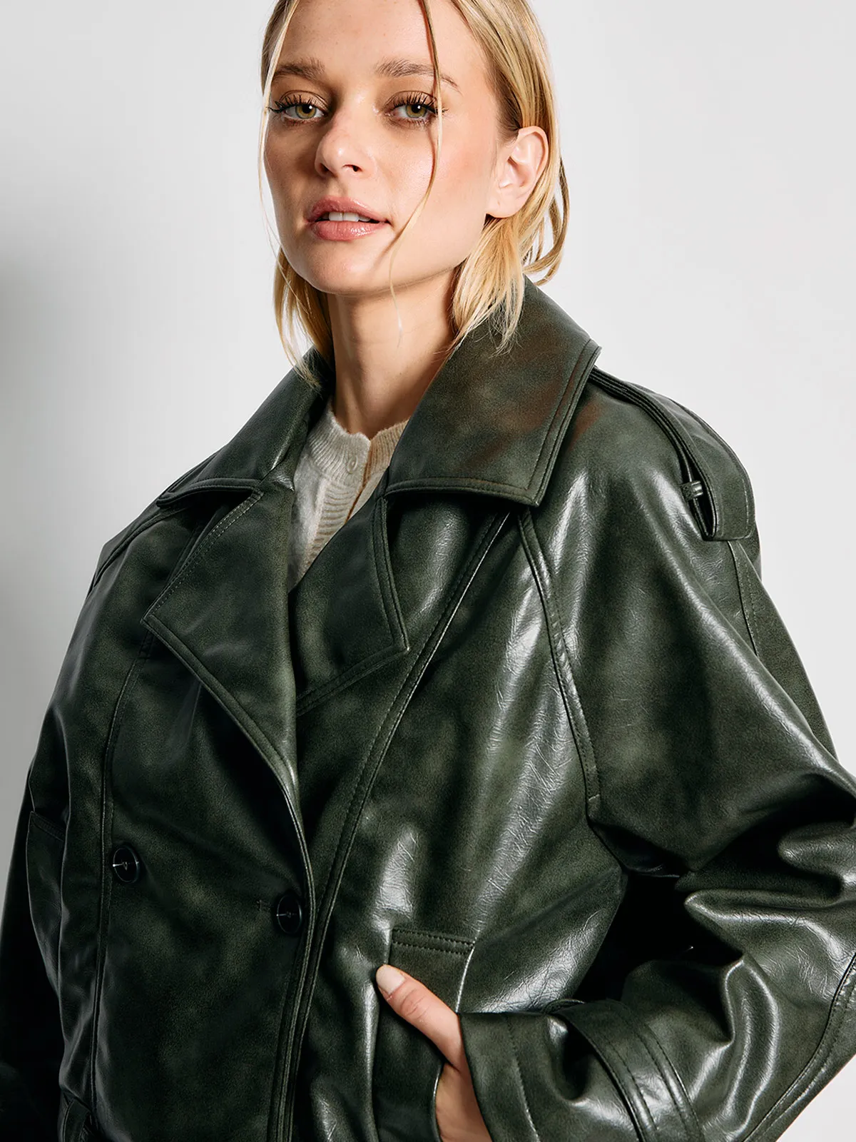 CHAQUETA MUJER INDEX TRENCH EFECTO PIEL - 3
