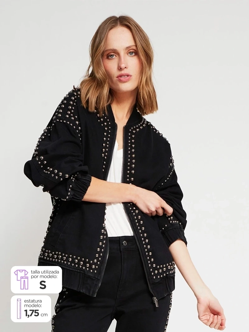CHAQUETA MUJER MARIA CHER X MARQUIS ALGODÓN BOMBER TACHAS - 2