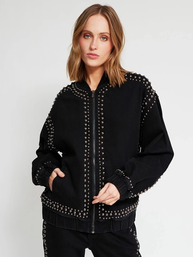 CHAQUETA MUJER MARIA CHER X MARQUIS ALGODÓN BOMBER TACHAS - 3