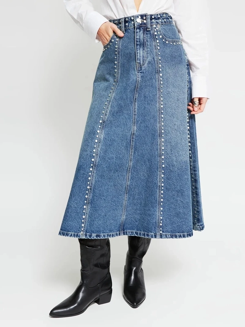 FALDA MUJER MARIA CHER X MARQUIS ALGODÓN MIDI TACHAS - 3