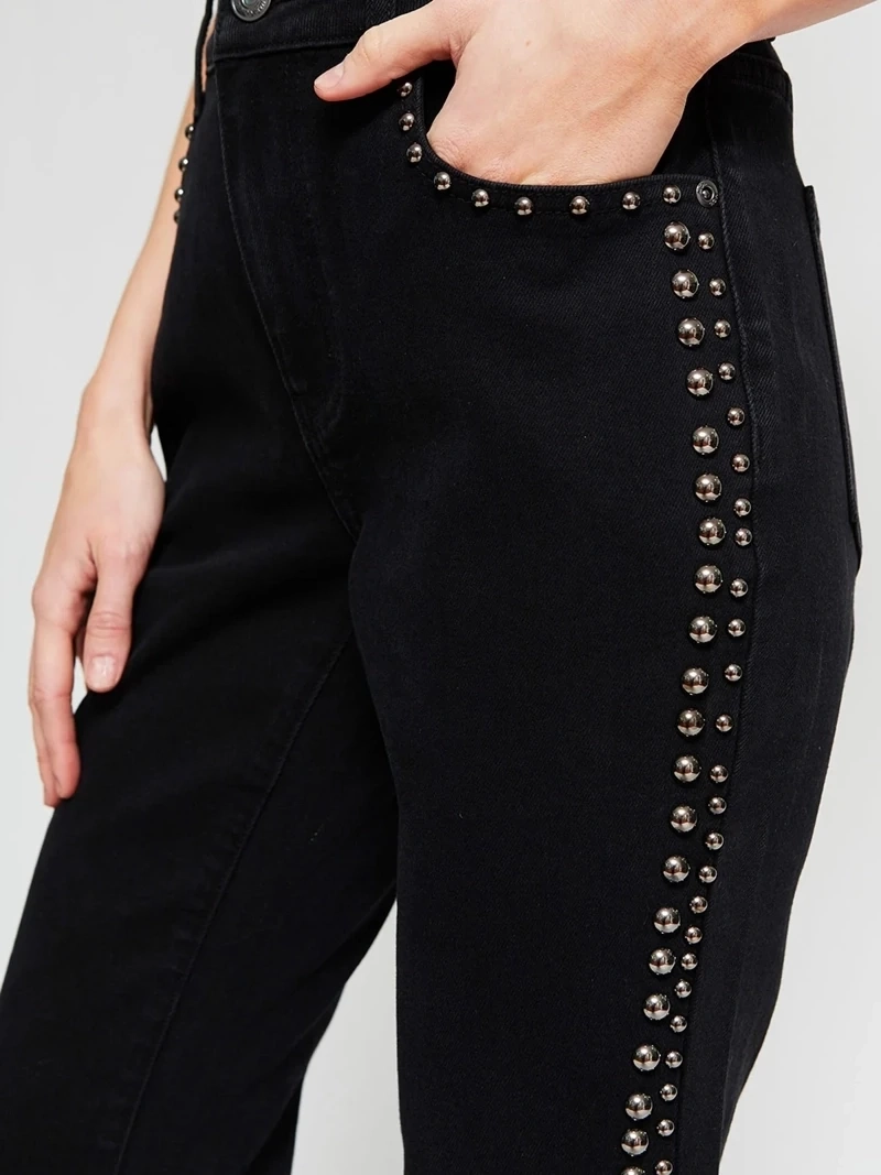 JEANS MUJER MARIA CHER X MARQUIS ALGODÓN FLARE TACHAS - 6