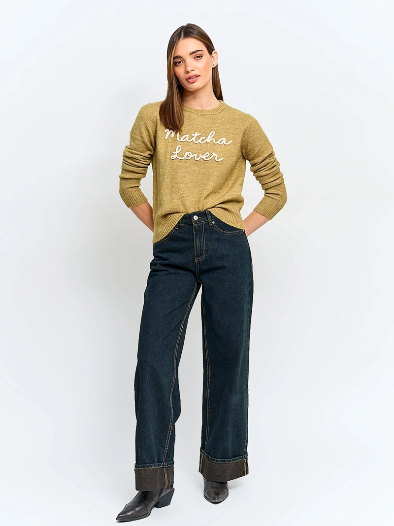 SWEATER MUJER INDEX MANGA LARGA BORDADO - 5