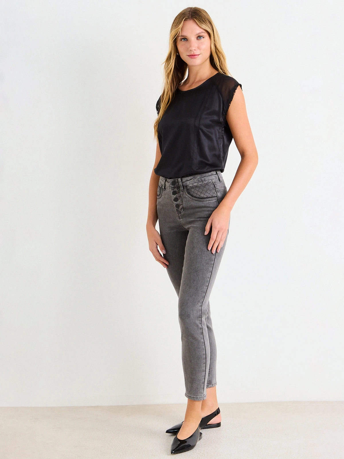 JEANS MUJER ASH ALGODÓN SKINNY BORDADO - 2