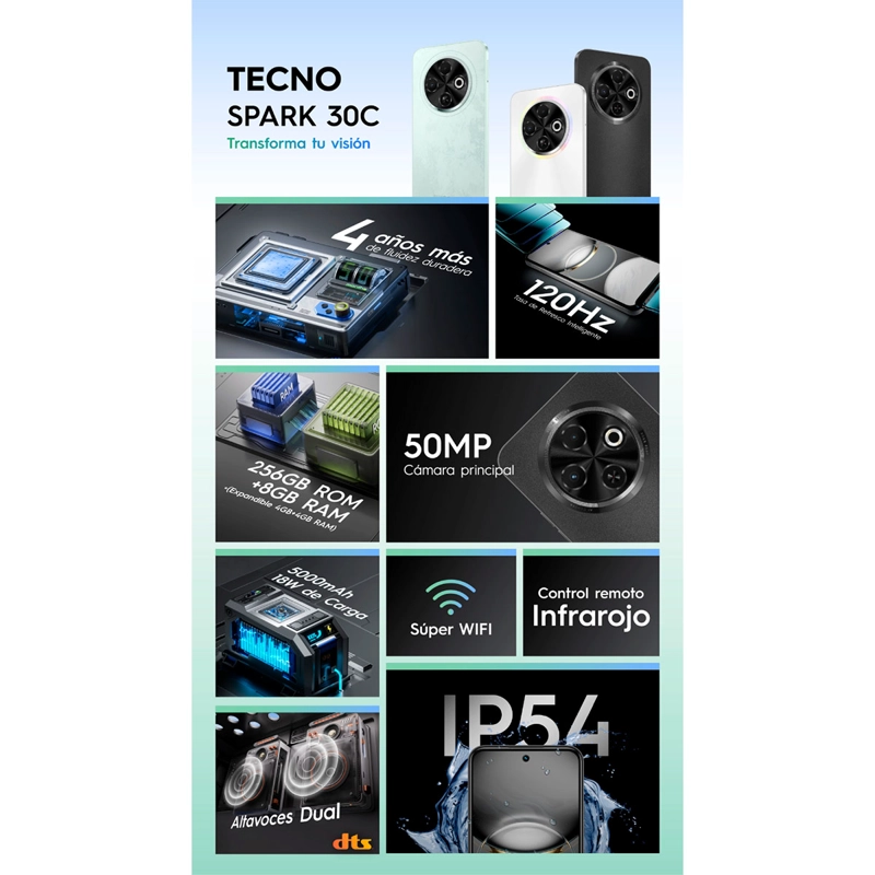 TECNO Spark 30C 128GB 4GB Negro, foto 8