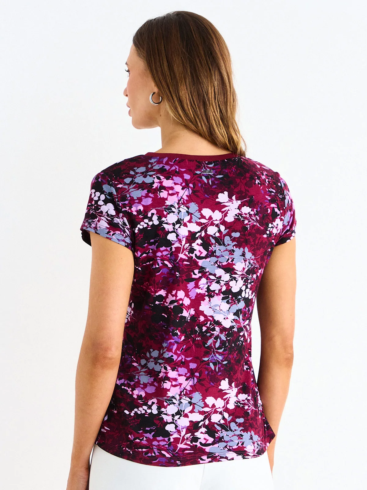 POLERA MUJER ASH ESCOTE EN V MANGA CORTA PRINT RIB - 4