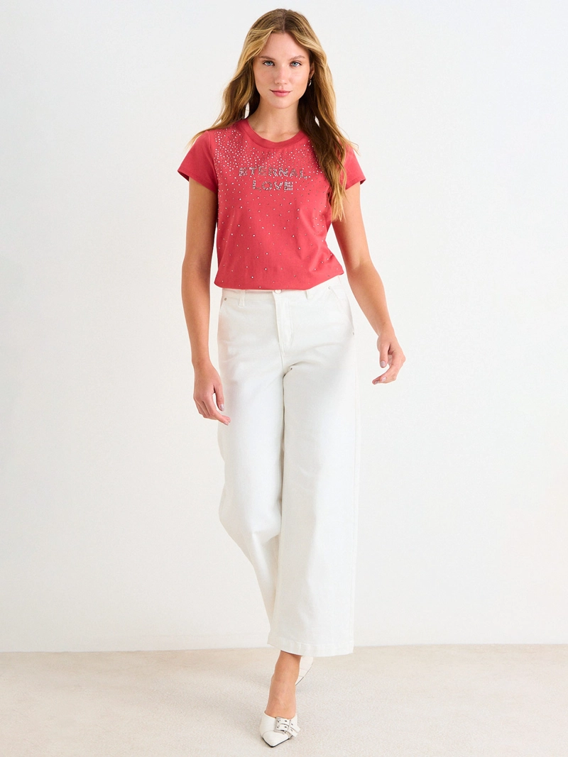 POLERA MUJER ASH ALGODÓN CUELLO REDONDO MANGA CORTA - 1
