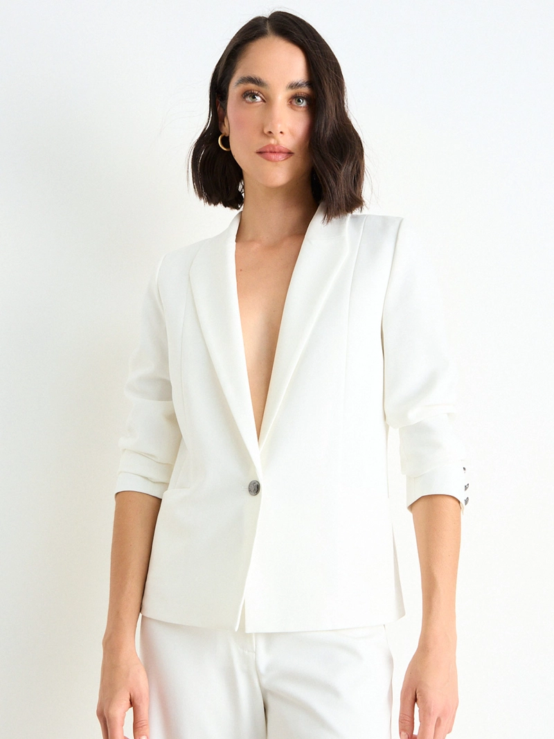 BLAZER MUJER ASH MANGA LARGA LISO BOTÓN - 3