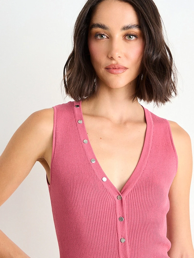 POLERA MUJER ASH SIN MANGAS BOTONES - 5