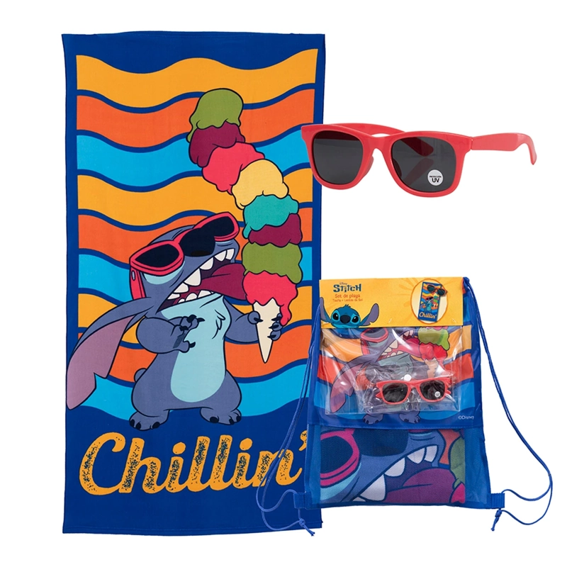 SET TOALLA DE PLAYA + LENTES LILO & STITCH HELADO - 1