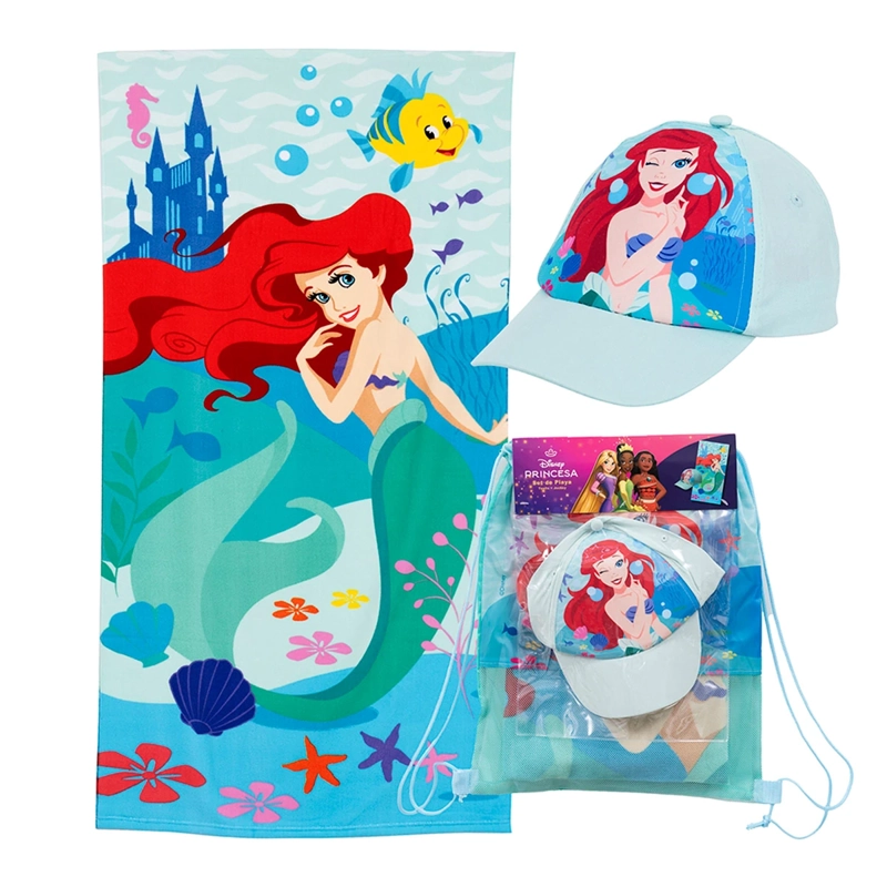 SET TOALLA DE PLAYA + JOCKEY DISNEY PRINCESAS MAR - 1