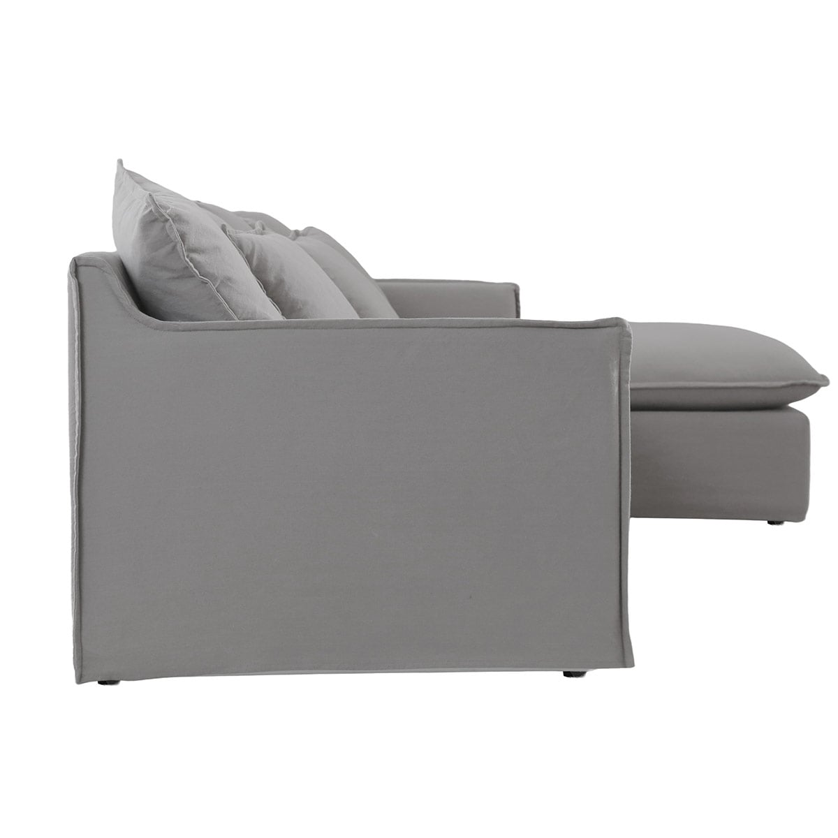 SOFÁ SECCIONAL DERECHO MAISON LINETT STARK 3 CUERPOS LINO GRIS - 3