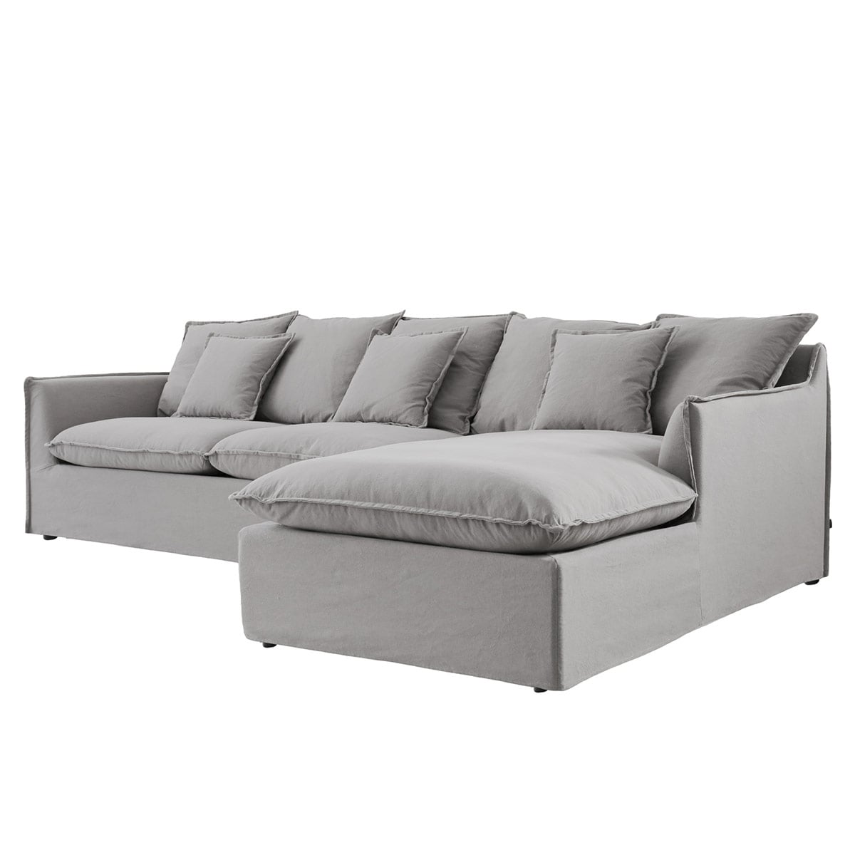 SOFÁ SECCIONAL DERECHO MAISON LINETT STARK 3 CUERPOS LINO GRIS - 4