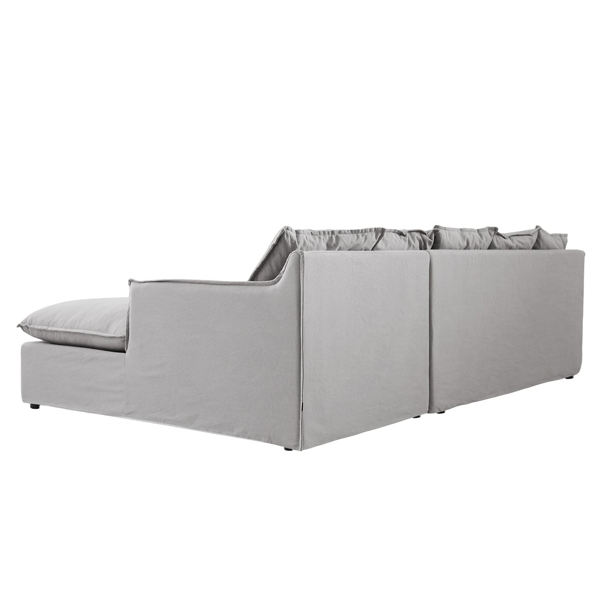 SOFÁ SECCIONAL DERECHO MAISON LINETT STARK 3 CUERPOS LINO GRIS - 5