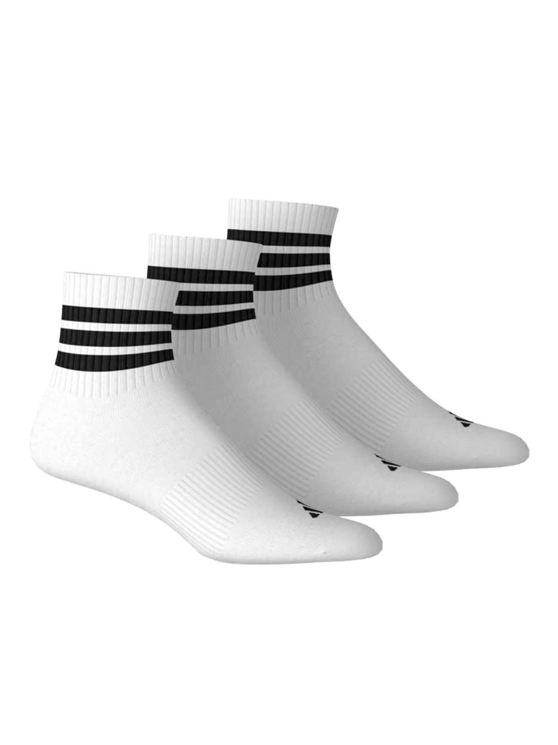 CALCETINES ADIDAS CORTE MEDIO 3 TIRAS BLANCO - 4