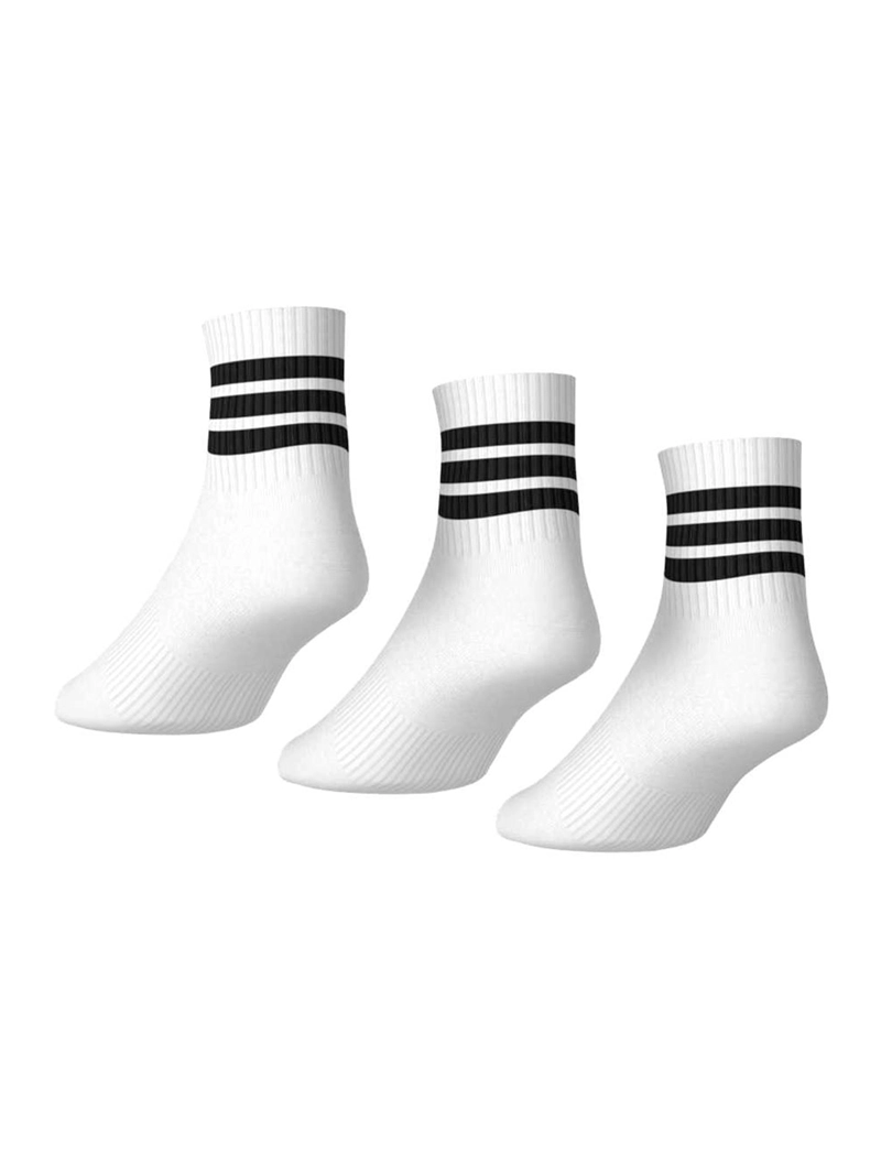 CALCETINES ADIDAS CORTE MEDIO 3 TIRAS BLANCO - 7