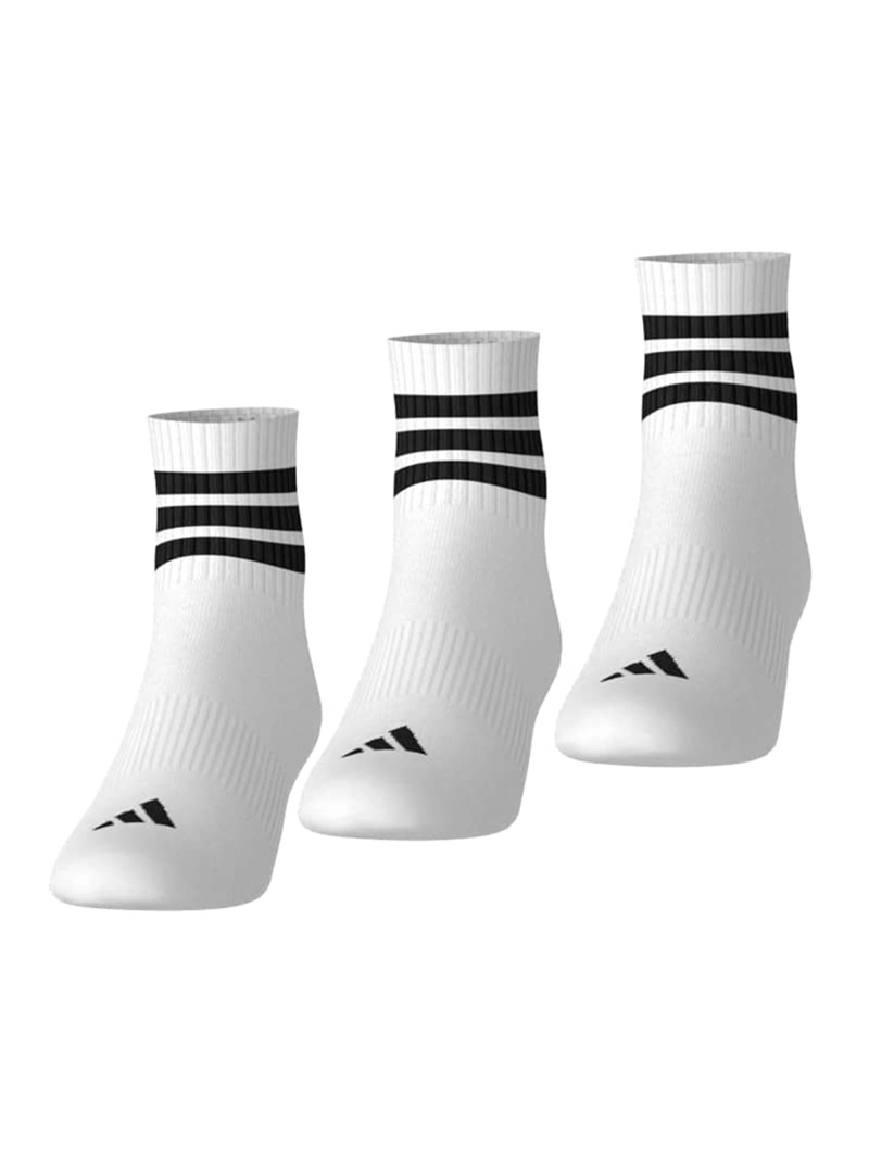 CALCETINES ADIDAS CORTE MEDIO 3 TIRAS BLANCO - 10