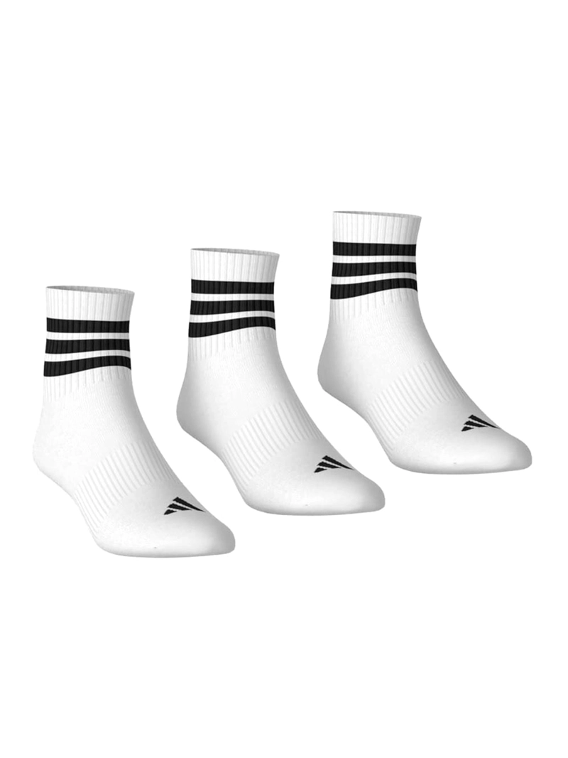 CALCETINES ADIDAS CORTE MEDIO 3 TIRAS BLANCO - 1