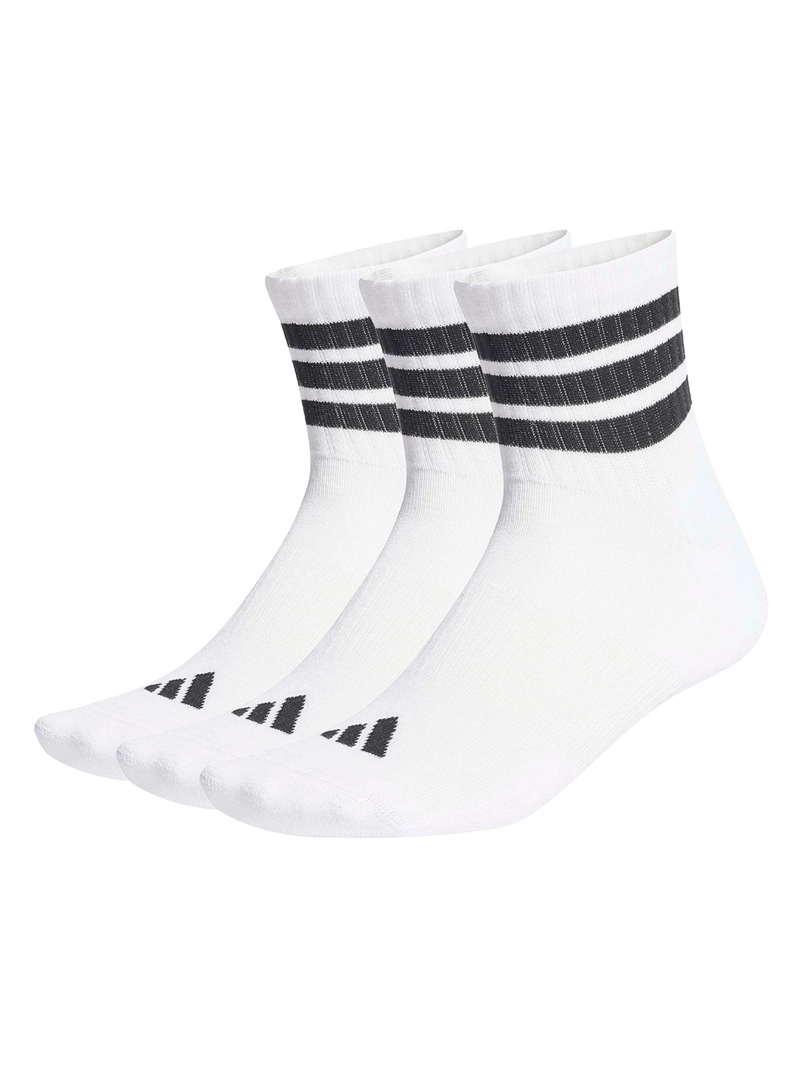 CALCETINES ADIDAS CORTE MEDIO 3 TIRAS BLANCO - 2