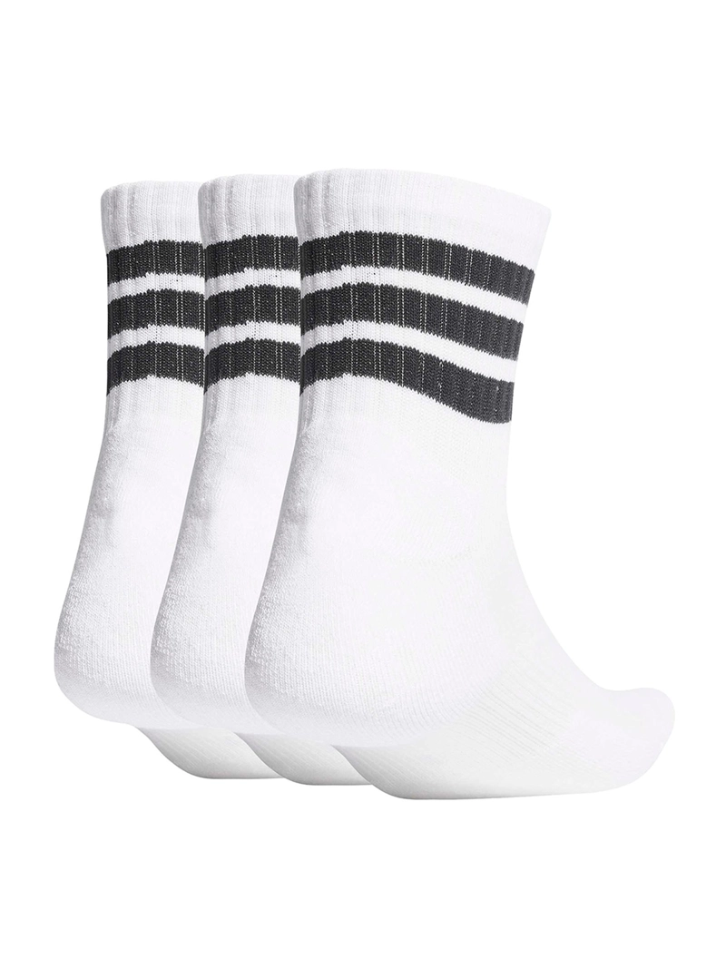 CALCETINES ADIDAS CORTE MEDIO 3 TIRAS BLANCO - 3