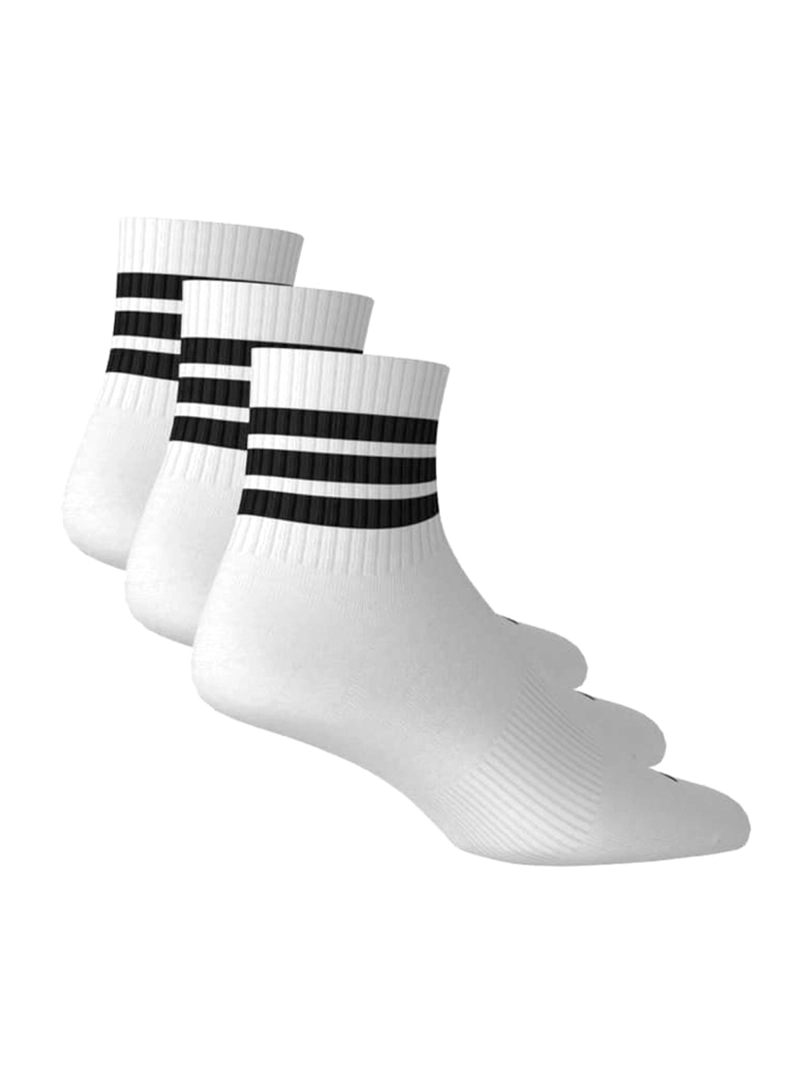 CALCETINES ADIDAS CORTE MEDIO 3 TIRAS BLANCO - 5