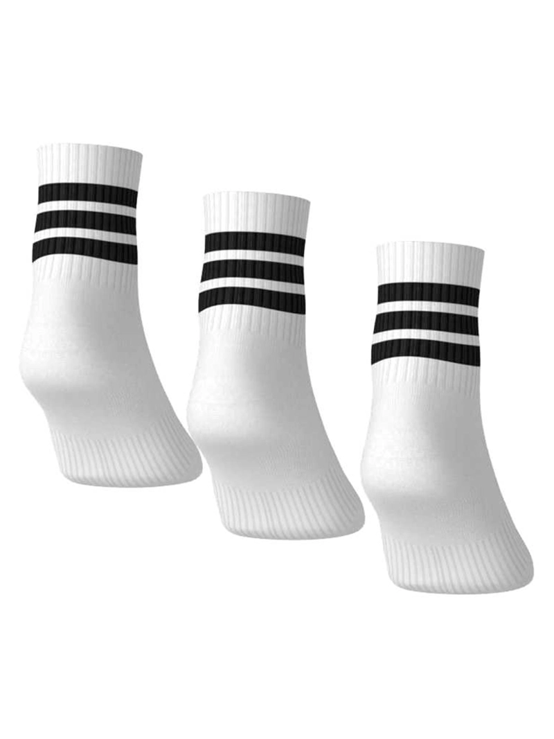 CALCETINES ADIDAS CORTE MEDIO 3 TIRAS BLANCO - 6