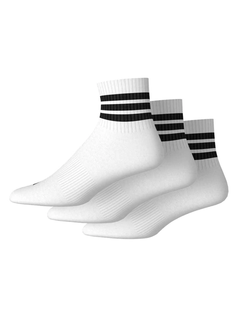 CALCETINES ADIDAS CORTE MEDIO 3 TIRAS BLANCO - 8