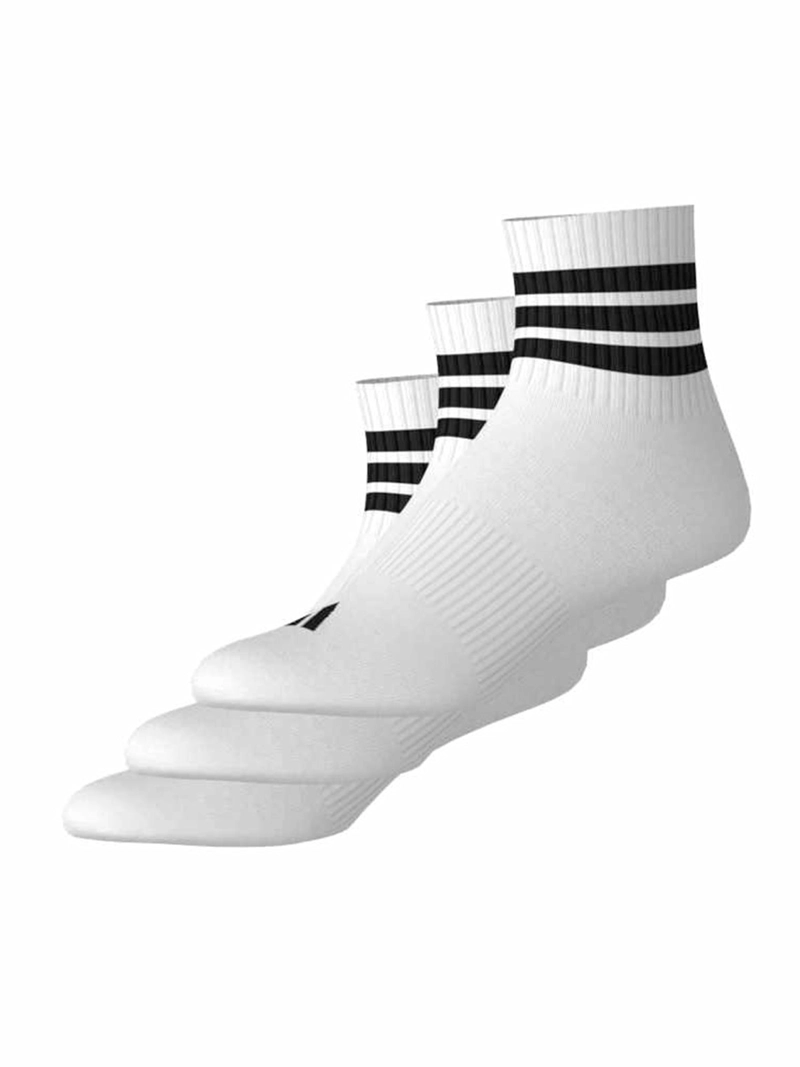 CALCETINES ADIDAS CORTE MEDIO 3 TIRAS BLANCO - 9