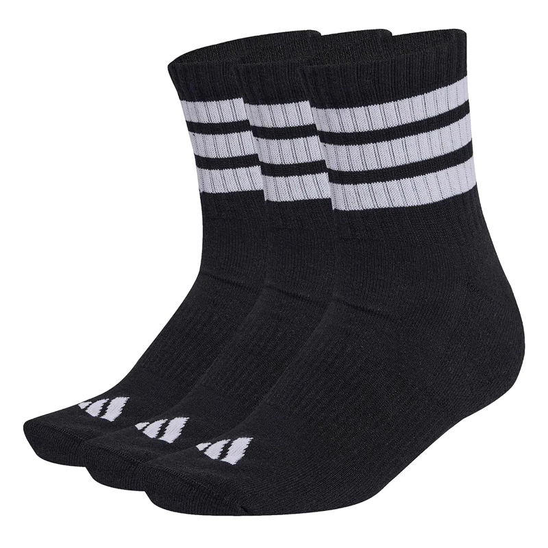 CALCETINES ADIDAS CORTE MEDIO 3 RAYAS NEGRO - 1