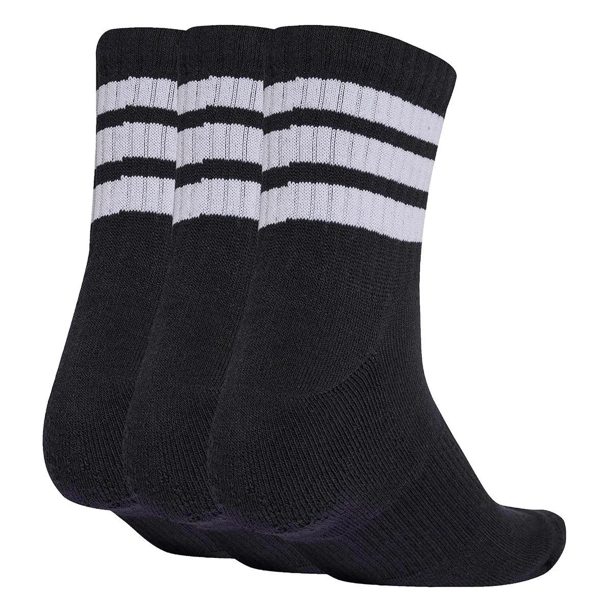 CALCETINES ADIDAS CORTE MEDIO 3 RAYAS NEGRO - 2